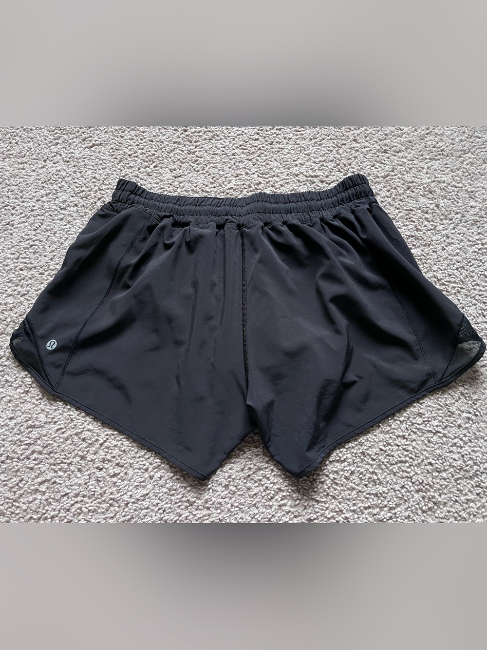 Lululemon Black Hotty Hot II Lined Running Shorts 4" Inseam Size 10 Tall W7ARLT